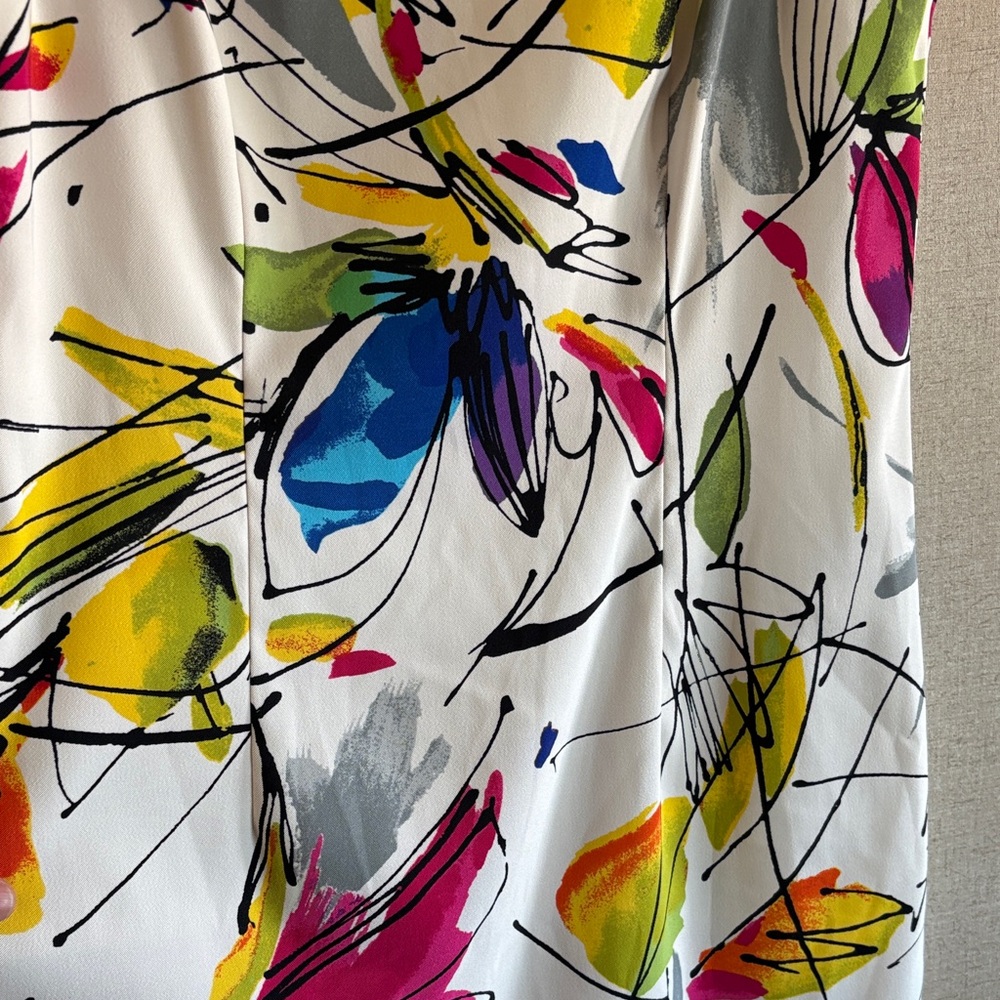 AGB Dress Women’s Sz 12 Colorful Abstract Floral Sheath Career Office Chic - Picture 10 of 15
